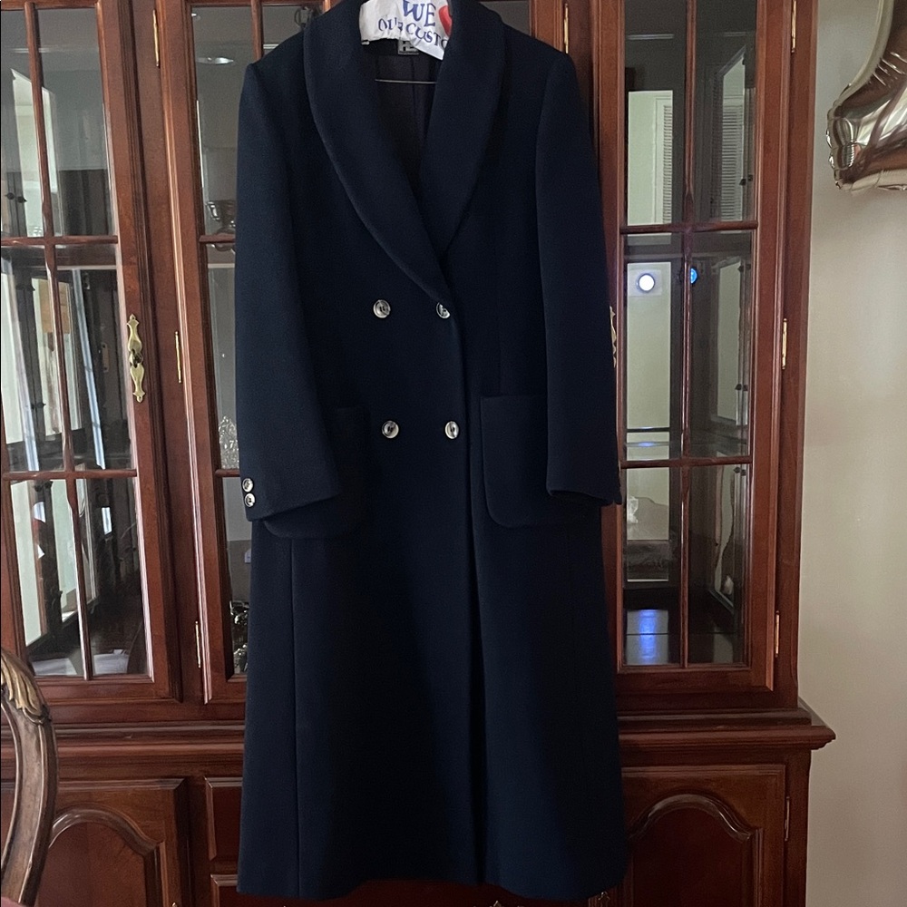Harve Benard Double-Breasted Navy Trench Coat